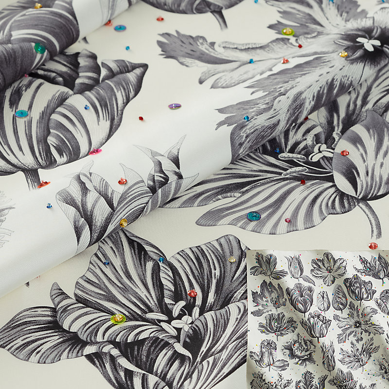 Embroidered Tulipomanie scarf 90 | Hermès Mainland China